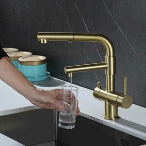 Смеситель для кухни ZorG Inox с подключением фильтра, бронза (SZR-3216 BRONZE)