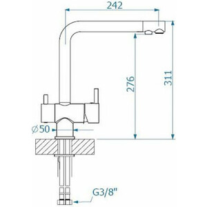 Смеситель для кухни Alveus Aquila с подключением фильтра, угольный (1139808)