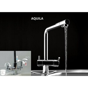 Смеситель для кухни Alveus Aquila с подключением фильтра, сатинированная сталь (1139805)