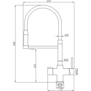 Смеситель для кухни ZorG Steel Hammer с подключением фильтра, хром/черный (SH 2003 CR)