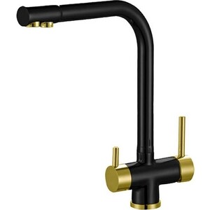 Смеситель для кухни ZorG Sanitary с подключением фильтра, черный/бронза (ZR 348 YF BLACK BRONZE)