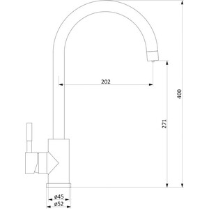Смеситель для кухни Damixa Merkur с подключением фильтра, никель (400721400)
