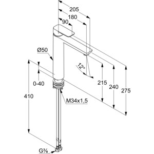 Смеситель для раковины Kludi Pure Style черный матовый (402963975)