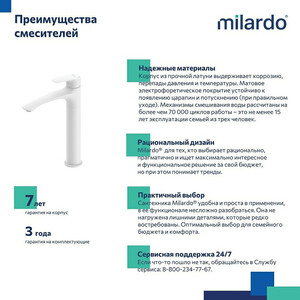 Смеситель для раковины Milardo Rora белый матовый (RORWT01M01)