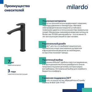 Смеситель для раковины Milardo Rora черный матовый (RORBL01M01)