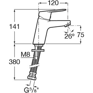 Смеситель для раковины Roca Alfa хром (5A3L25C0M)