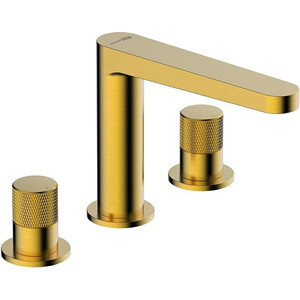 Смеситель для раковины Wasserkraft Schunter на 3 отверстия, золото матовое (8235)