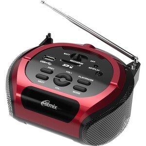 Магнитола Ritmix RBB-100BT red