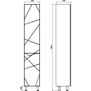 Пенал Sanstar Линни 33х175 белый (276.1-3.4.1.КАС)