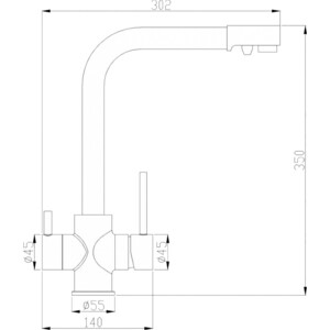 Смеситель для кухни ZorG Steel Hammer SH 552 CR с подключением фильтра, хром