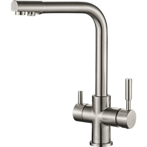 Смеситель для кухни ZorG Steel Hammer SH 552 SATIN с подключением фильтра, сатин