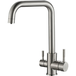 Смеситель для кухни ZorG Steel Hammer SH 715 INOX с подключением фильтра, нержавеющая сталь