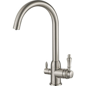Смеситель для кухни ZorG Steel Hammer SH 723 SATIN с подключением фильтра, сатин