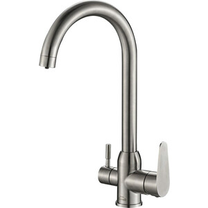 Смеситель для кухни ZorG Steel Hammer SH 723 INOX с подключением фильтра, нержавеющая сталь