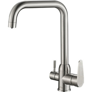 Смеситель для кухни ZorG Steel Hammer SH 725 INOX с подключением фильтра, нержавеющая сталь