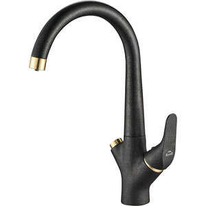 Смеситель для кухни ZorG Steel Hammer SH 815 BLACK BR с подключением фильтра, черный металл/бронза
