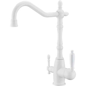 Смеситель для кухни ZorG Sanitary ZR 312 YF-33-WHITE с подключением фильтра, белый