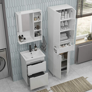 Зеркальный шкаф Sanstar Адель 50х75 с подсветкой, белый (406.1-2.4.1.)