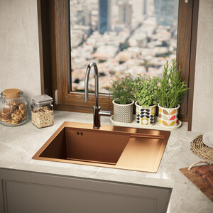 Кухонная мойка Mixline Pro 60х50 левая, бронза (4610211009417)