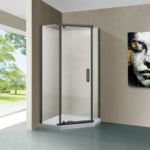Душевой уголок Vincea Stresa 100х100 прозрачный, вороненая сталь (VSP-1S100CLGM)