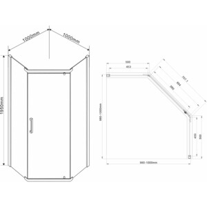 Душевой уголок Vincea Stresa 100х100 прозрачный, вороненая сталь (VSP-1S100CLGM)