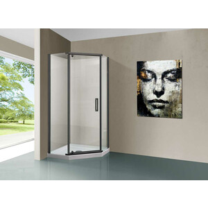 Душевой уголок Vincea Stresa 100х100 прозрачный, вороненая сталь (VSP-1S100CLGM)