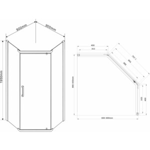Душевой уголок Vincea Stresa 90х90 прозрачный, вороненая сталь (VSP-1S900CLGM)