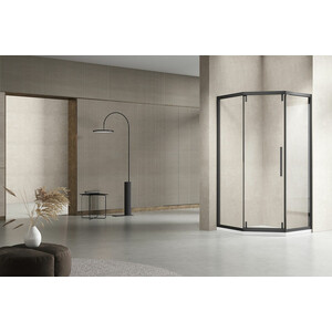 Душевой уголок Vincea Show 100х100 прозрачный, черный (VSP1-4SH100CLB)