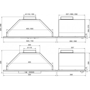 Вытяжка встраиваемая Elikor 52П-400-П3Д белый/белый