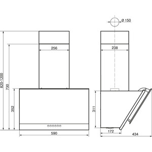 Вытяжка Elikor Рубин 60П-1000-Е4Д черный