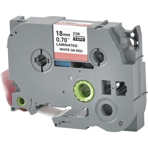Кассета с лентой S'OK TZE445 для Brother, белый на красном, 18мм/8м
