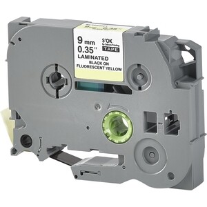 Кассета с лентой S'OK TZEC21 для Brother, черный на желтом, 9мм/8м