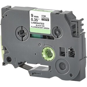 Кассета с лентой S'OK TZED21 для Brother, черный на зеленом, 9мм/8м