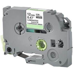 Кассета с лентой S'OK TZED31 для Brother, черный на зеленом, 12мм/8м