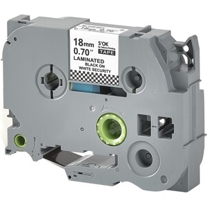 Кассета с лентой S'OK TZESE4 для Brother, черный на белом, 18мм/8м