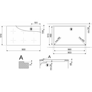 Индукционная варочная панель Smeg SIM1964DG
