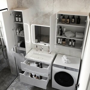 Тумба под раковину Style line Марелла 70х39 подвесная, белая глянцевая (СС-00002408)