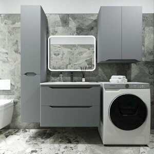 Тумба под раковину Style line Марелла 80х39 подвесная, серая (СС-00002412)