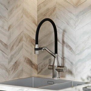 Смеситель для кухни Sancos Orta с подключением фильтра, брашированный никель (SC4008BN)