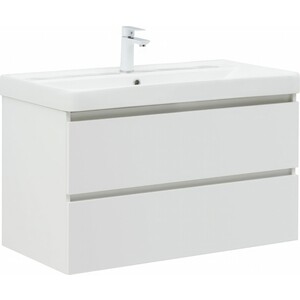 Тумба под раковину Aquanet Вега 90х45 белый глянец (316683)