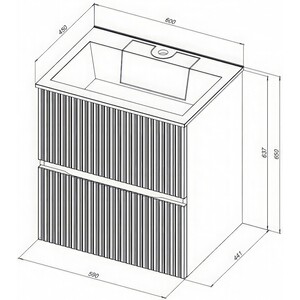 Тумба под раковину Aquanet Джейн 60х45 маренго (313300)