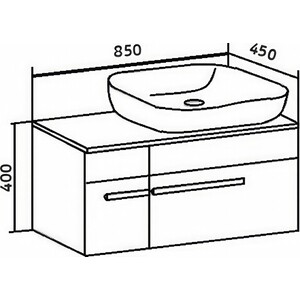 Тумба под раковину Runo Вудлайн 85х45 железный камень (00-00001343)