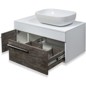 Тумба под раковину Runo Вудлайн 85х45 железный камень (00-00001343)