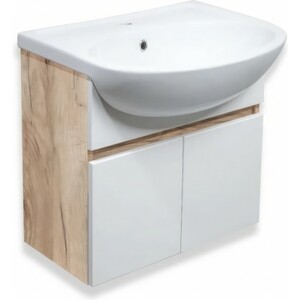 Тумба с раковиной Runo Лада 50 подвесная, крафтовый дуб (00-00001370, 4620008192758)