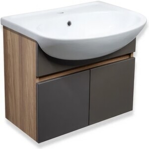 Тумба с раковиной Runo Лада 60 подвесная, графит (00-00001369, 4620008192772)