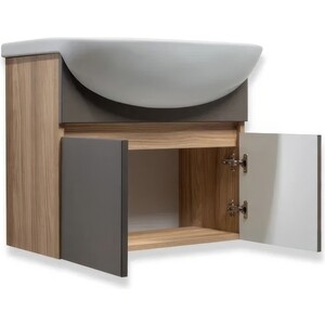 Тумба с раковиной Runo Лада 60 подвесная, графит (00-00001369, 4620008192772)