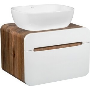 Тумба под раковину Runo Ницца 60х46 темное дерево/белая (00-00002124)
