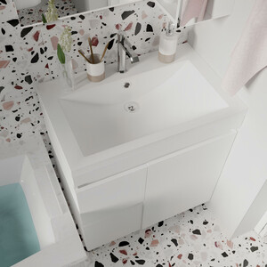 Тумба под раковину 1Marka Cube 75х48 белый глянец (У79532)