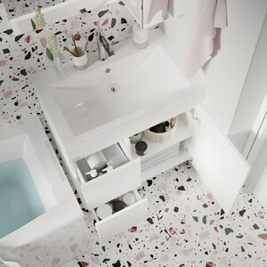 Тумба под раковину 1Marka Cube 75х48 белый глянец (У79532)