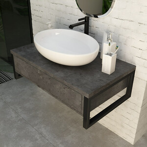 Тумба под раковину 1Marka Grunge Loft 80х48 бетон темно-серый (У85848)
